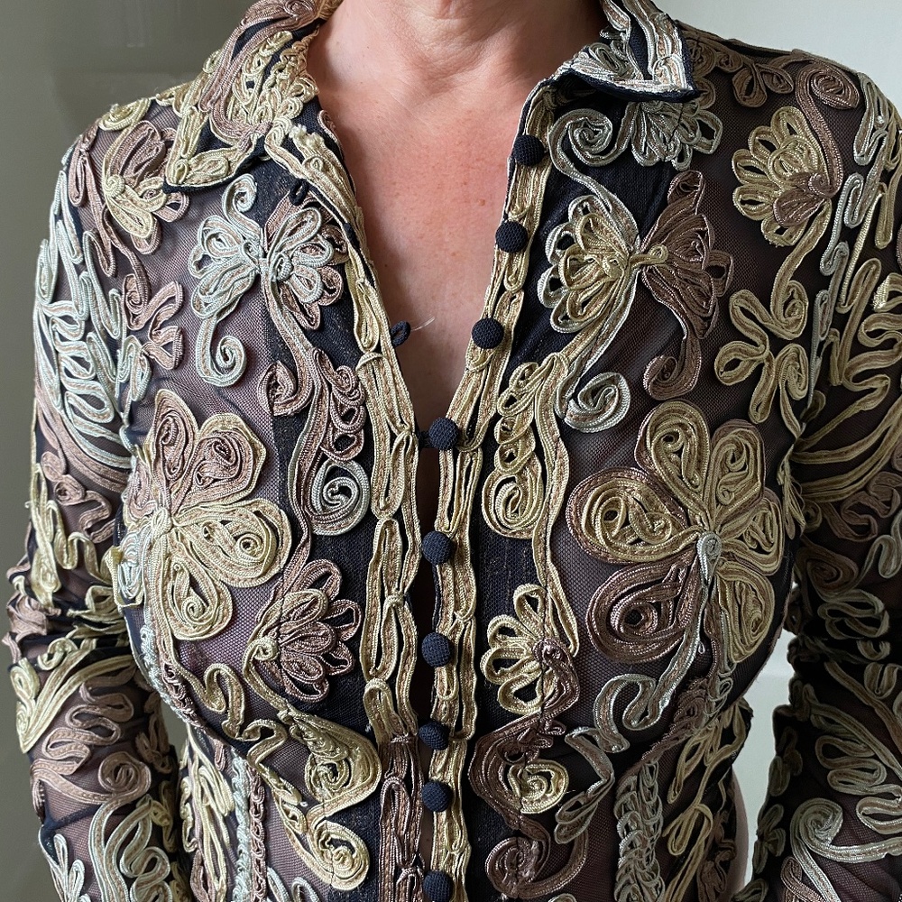 Phase 8 Embroidered  Blouse / Jacket UK Size 10